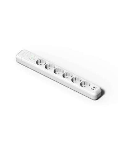 Base 6 tomas con interruptor 16A 250V y USB - A005319277 FAMATEL 2536 (EMBALAJE DE 6 UNIDADES)