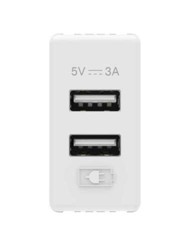 CARGADOR USB - A+A TIPO - 3A - BLANCO - SYSTEM - A005495441 GEWISS GW20362 (EMBALAJE DE 24 UNIDADES)