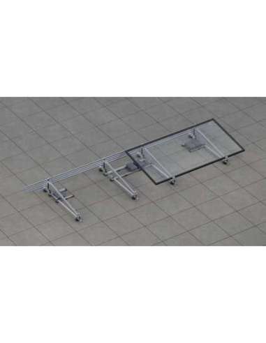 Kit soporte inclinado lastrado 29.1H-A-15 para cubierta plana horizontal doble fijación en aluminio SUNFER 13813