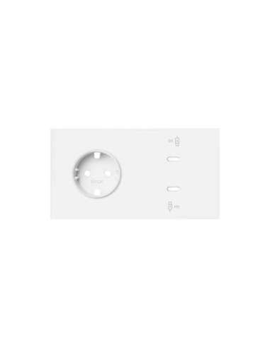 Kit front para 2 elementos base enchufe schuko + cargador doble USB C blanco mate Simon 100 SIMON 10020258-230