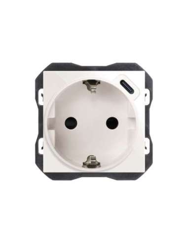 Base schuko 16 A 250V~ con cargador USB C 10