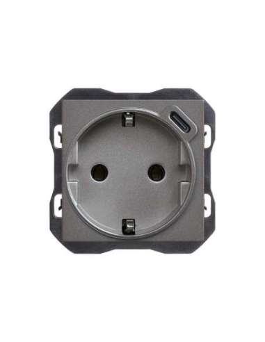 Base schuko con cargador USB C - A006759608 SIMON 20001432-096