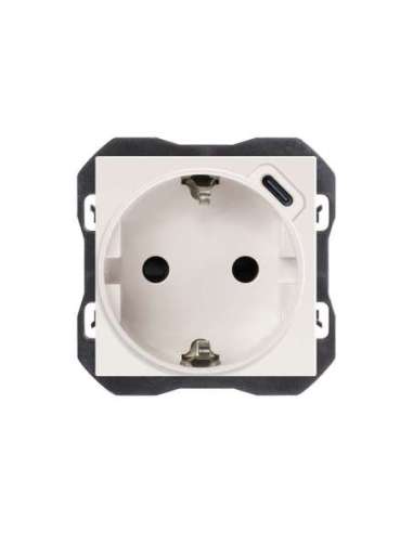 Base schuko con cargador USB C - A006759611 SIMON 20001432-190
