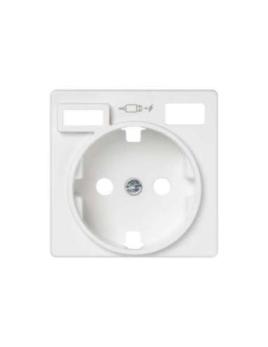 Tapa base enchufe schuko con 2 USB C+A SIMON 8200050-030 (EMBALAJE DE 5 UNIDADES)