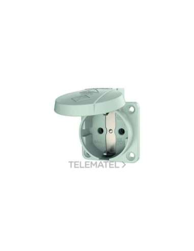 BASE ENCHUFE SEMIEMPOTRABLE SCHUKO 16A 2P+T 230V GR