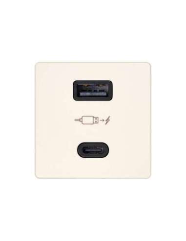 Cargador USB doble A+C 30W Power Delivery marfil Simon 27 SIMON 2701196-031