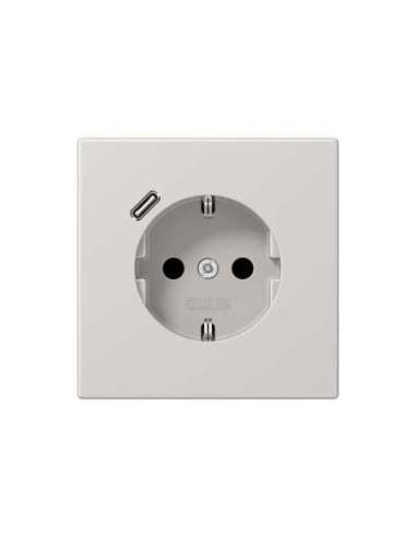 Enchufe SCHUKO® c/ USB-C LS gris cl LS 1520-18 C LG JUNG LS1520-18CLG