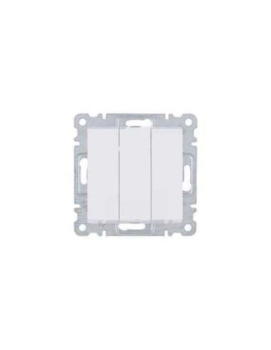 Interruptor triple LUMINA2 blanco polar HAGER WL0070