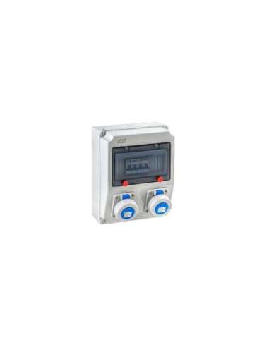 COFRET IP67 CON TOMAS DE CORRIENTE Y PROTECCIONES 1x9 MÓDULOS (178P) IDE V8PK2/P67