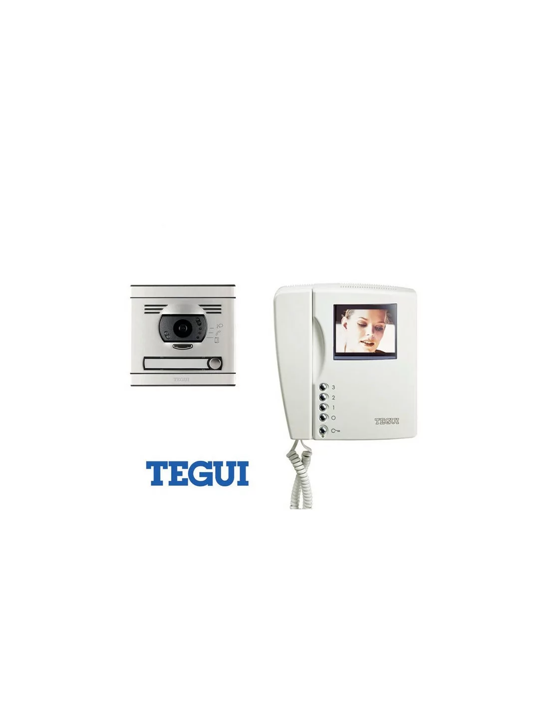 TEGUI - Kit Videoportero Color 2 Hilos 1 Linea Monitor Swing y Placa S7  TEGUI 376026 