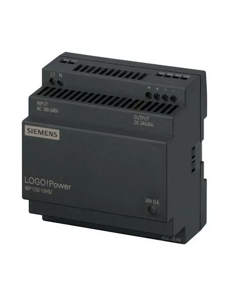 Mini LOGO! Power 24V, entrada 100-240 V AC, salida 24 V DC / 4 A, LED de senalización