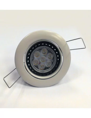 Kit Downlight LED 4W, Color Blanco Cálido, Aro Blanco Orientable
