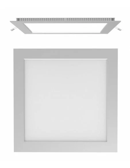AIRCOM LED Cuadrado Empotrable Cromo Mate, 20W, 4000K, Secom 42235284