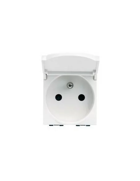 Base Enchufe Francesa con Tapa 2 Polos +Tierra 16A N4145 - Bticino LivingLight Blanco