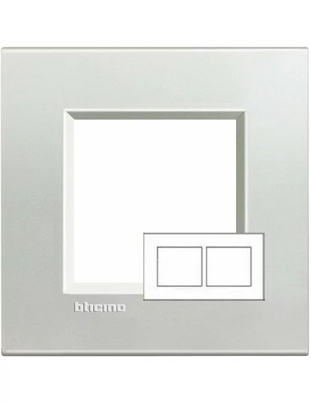 Marco de 2 elementos Plata LNA4802M2AG - Bticino LivingLight
