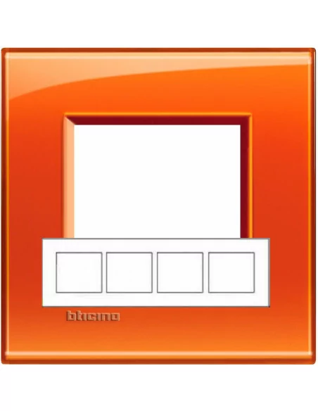 Marco de 4 elementos Naranja LNA4802M4OD - Bticino LivingLight