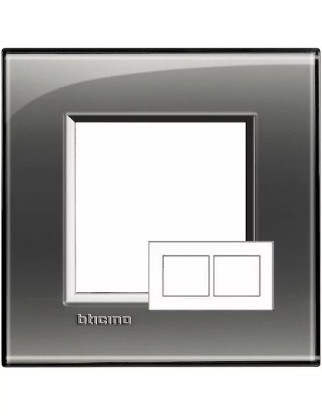 Marco de 2 elementos Fumé LNA4802M2KF - Bticino LivingLight