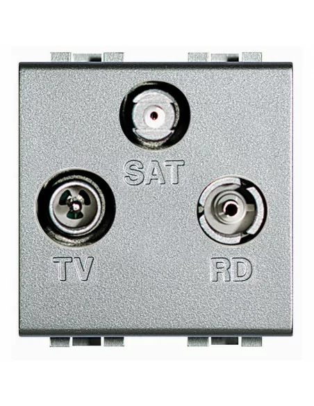 Toma Televisión + Satélite -Rádio Final 2 Módulos NT4210D - Bticino LivingLight Tech Aluminio