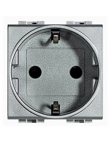 Enchufe Tipo Schuko 2 Polos +Tierra 16A NT4141 - Bticino LivingLight Tech Aluminio