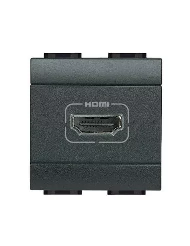 Conector HDMI 2 Módulos L4284 - Bticino LivingLight Antracita