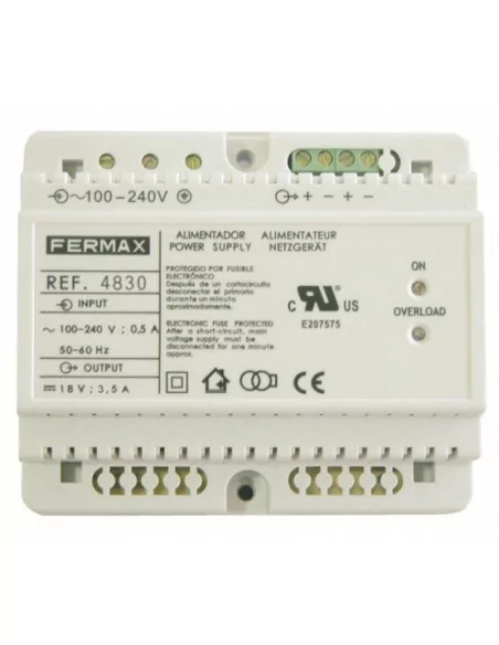 Alimentador DIN6 FERMAX 4830 100-240VAC/18VDC 3,5A
