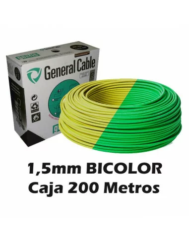 Cable Flexible 1.5MM Bicolor Tierra (CAJA 200 Metros)