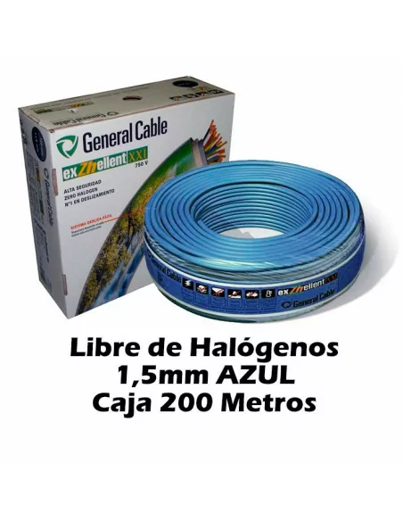 Cable Libre Halógenos 1.5mm Azul (CAJA 200 Metros)