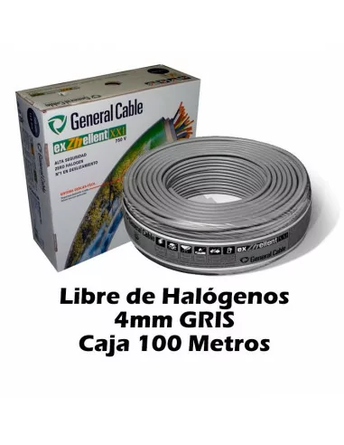 Cable Libre Halógenos 4mm Gris (CAJA 100 Metros)