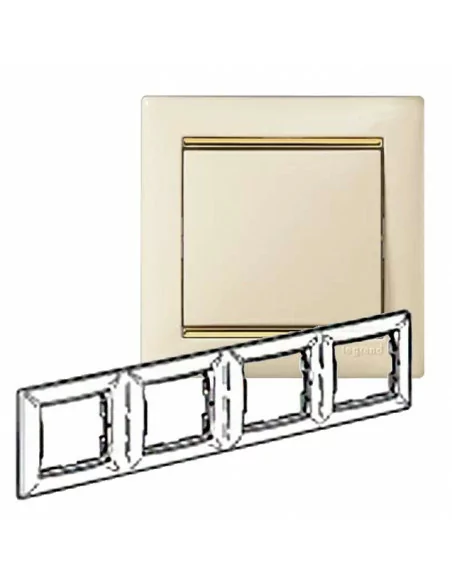 Marco 4 Elementos Marfil-Oro Legrand Valena 774154