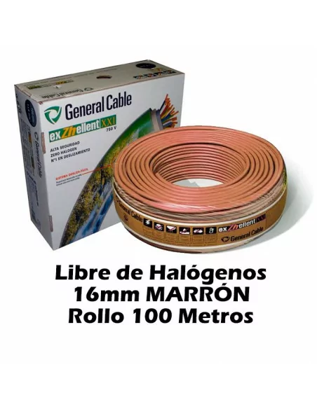 Cable Libre Halógenos 16mm Marrón (CAJA 100 Metros)