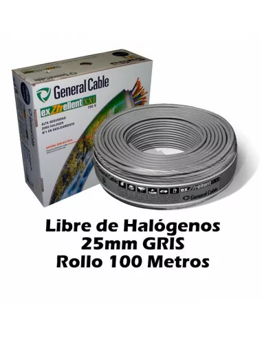 Cable Libre Halógenos 25mm Gris (CAJA 100 Metros)