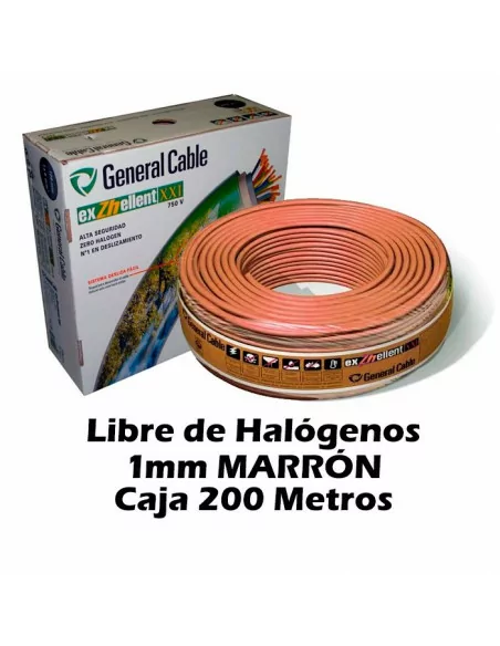 Cable Libre Halógenos 1mm Marrón (CAJA 200 Metros)