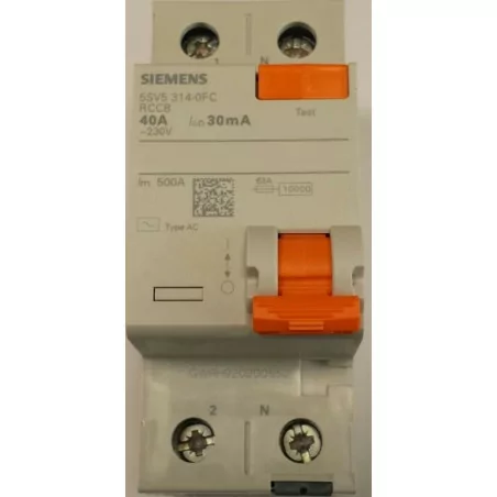 Interruptor Diferencial clase AC, maneta naranja, 2 mod, 2 polos, 40 A, 30 mA
