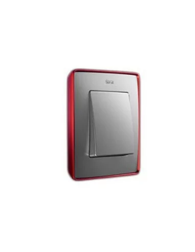 Marco aluminio frío base rojo 1 elemento 8201610-255 Simon Detail