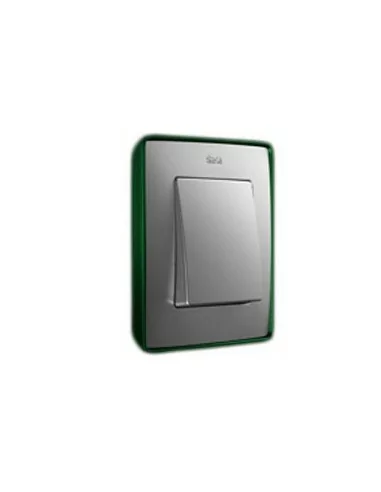 Marco aluminio frío base verde 1 elemento Simon Detail 8201610-253