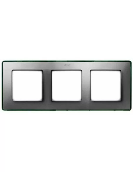 Marco aluminio frío base verde 3 elementos Simon Detail 8201630-253