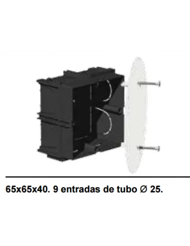 Caja conexion tapa tornillos 65x65x40 solera 6635